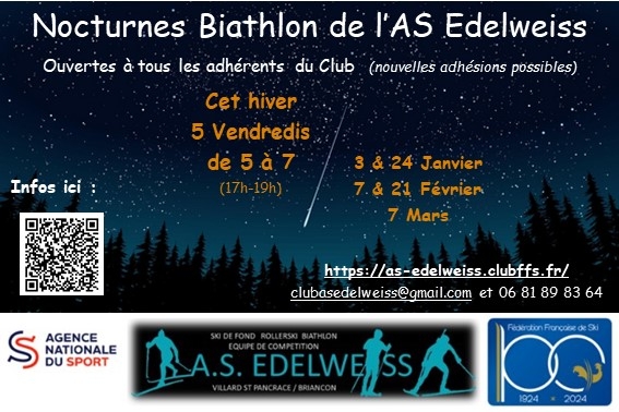 Nocturnes Biathlon - 5 Vendredis 17-19h